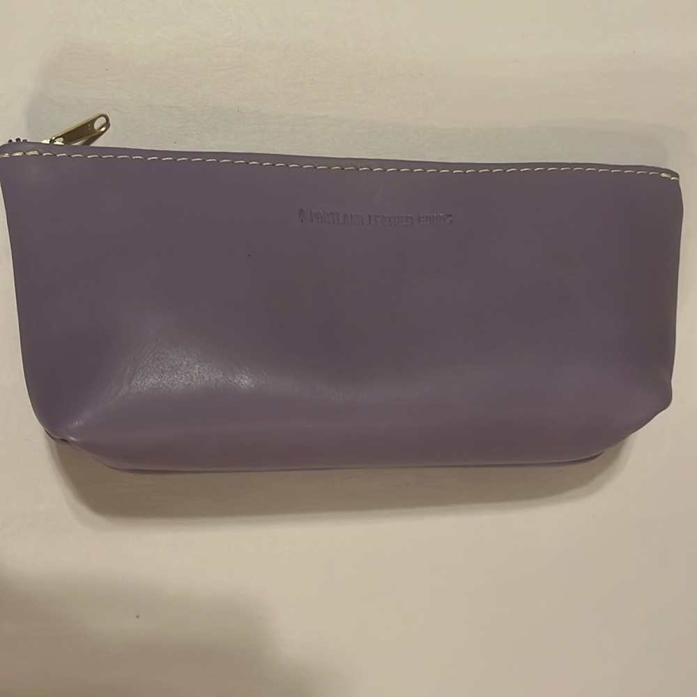 Purple leather zip tote
